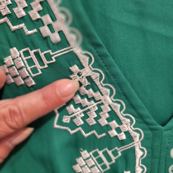 Strut & Bolt Embroidered Midi Dress Women's Size Small Tie Waist Peasant Boho - Picture 9 of 9